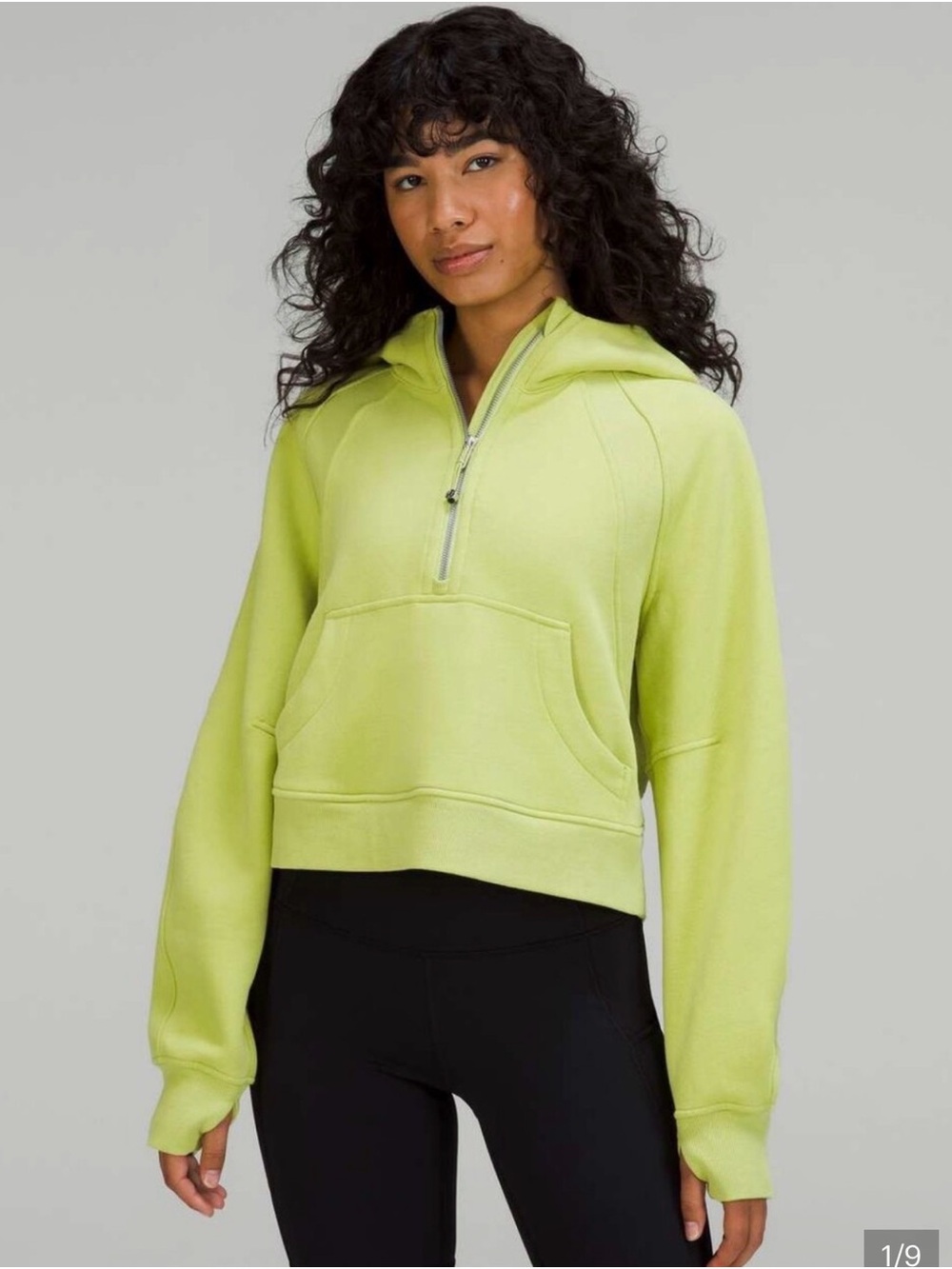 Lululemon half zip scuba hoodie in lime green
